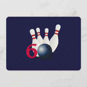 Bowling, bowler 60th Birthday Invitation. Invitation