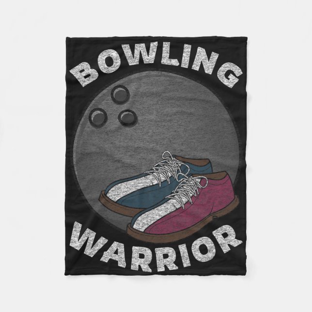 Bowling Bowler Funny Saying Vintage Graphic  Fleece Blanket (Front)