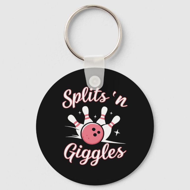 Bowling Bowler Funny Splits N Giggles Bowling Byll Key Ring (Front)