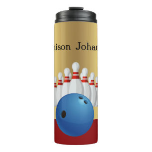 Bowling - Bowling Ball and Pins Design personalise Thermal Tumbler