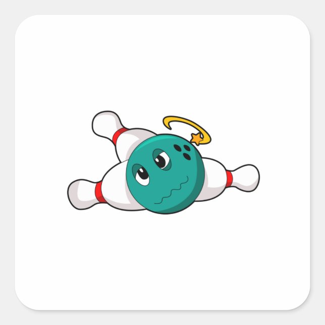 Bowling Bowling ball Bowling pin Square Sticker (Front)