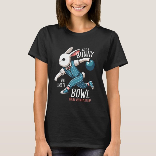 Bowling Bunny Rabbit Bowler T-Shirt (Front)
