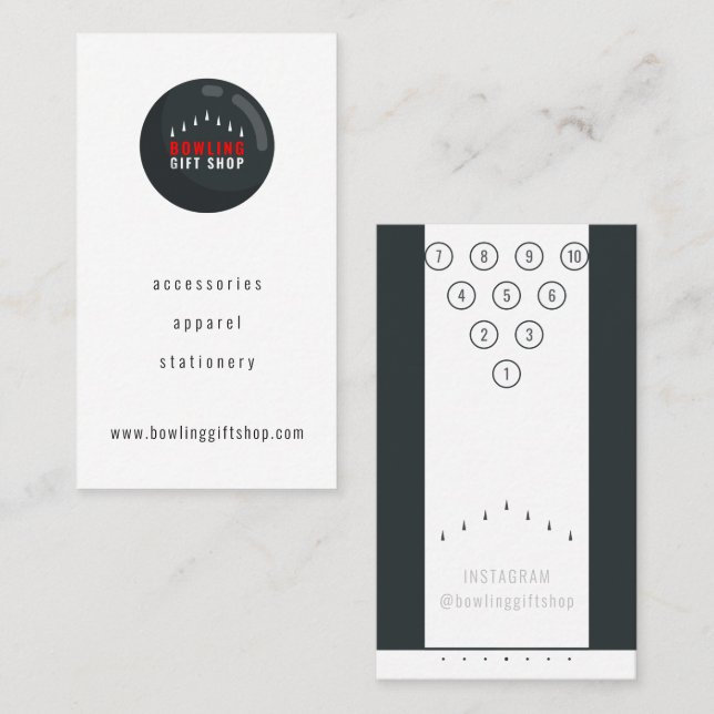 Bowling Business | Bowling Pins Gutter Foul Line Business Card (Front/Back)