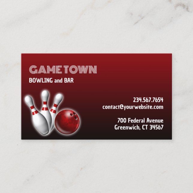Bowling Business Card (Front)