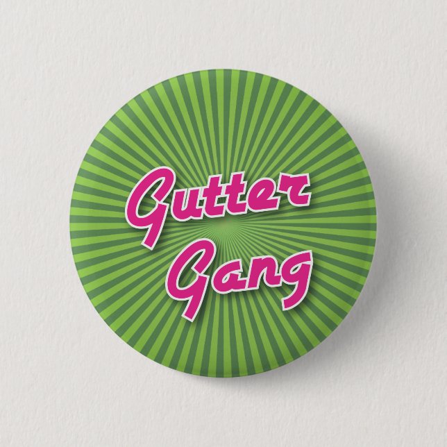 Bowling Button: Gutter Gang 6 Cm Round Badge (Front)
