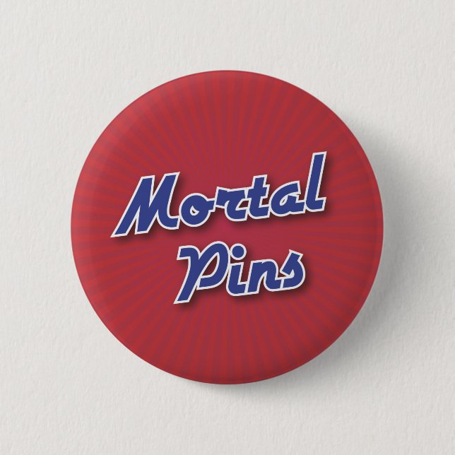 Bowling Button: Mortal Pins (Front)