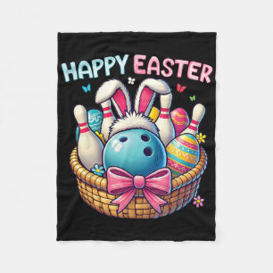 Bowling Byll And Pins Bunny Ears Egg Hunting Easte Fleece Blanket