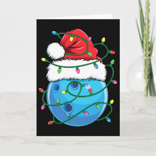 Bowling Byll With Santa Hat Men Boys Christmas Xma Card