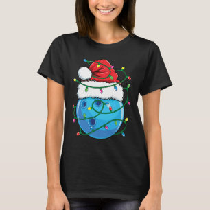 Bowling Byll With Santa Hat Men Boys Christmas Xma T-Shirt