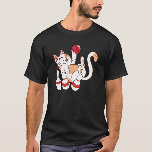 Bowling cat bowling team bowling ball bowling cat T-Shirt (Front)