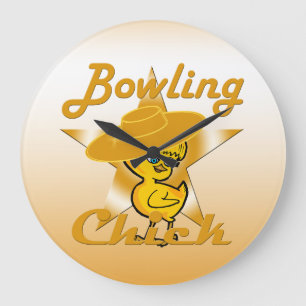 Bowling Chick #10 Large Clock