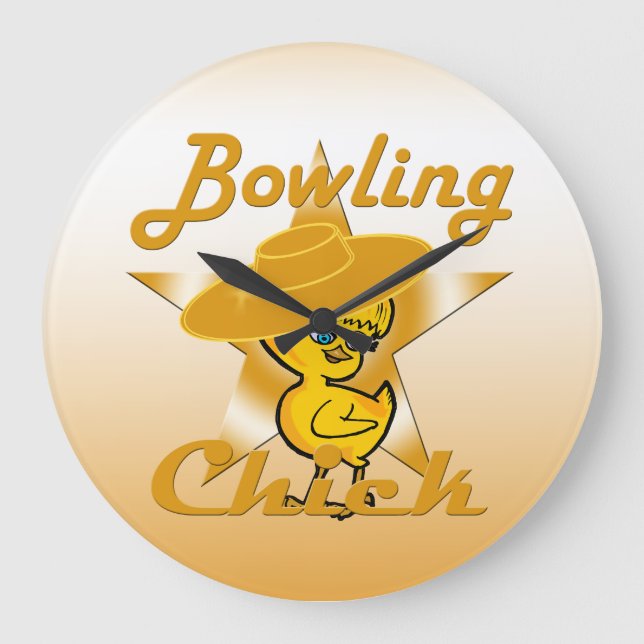 Bowling Chick #10 Large Clock (Front)