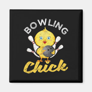 Bowling Chick Funny Bowlers Women Cute Bowler Spor Magnet