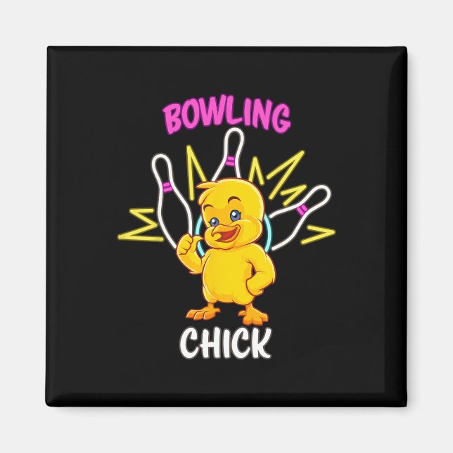 Bowling Chick Funny Chicken Sports Athlete  Magnet (Front)