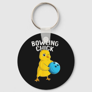 Bowling Chick Funny Women Girls Bowling Cute Key Ring