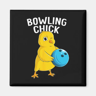 Bowling Chick Funny Women Girls Bowling Cute  Magnet