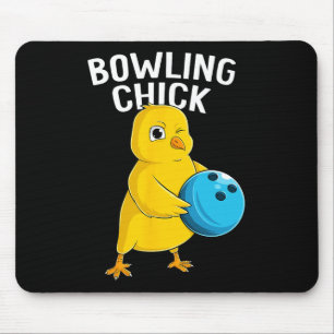 Bowling Chick Funny Women Girls Bowling Cute  Mouse Pad
