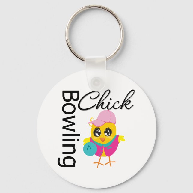 Bowling Chick Key Ring (Front)
