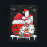 Bowling Christmas Bowling Santa Hat Christmas Ligh Fleece Blanket<br><div class="desc">Bowling Christmas Bowling Santa Hat Christmas Lights</div>