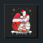 Bowling Christmas Bowling Santa Hat Christmas Ligh Magnet<br><div class="desc">Bowling Christmas Bowling Santa Hat Christmas Lights</div>