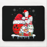 Bowling Christmas Bowling Santa Hat Christmas Ligh Mouse Pad<br><div class="desc">Bowling Christmas Bowling Santa Hat Christmas Lights</div>