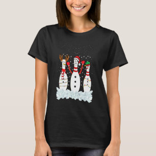 Bowling Christmas Costume Lights Reindeer Santa Te T-Shirt