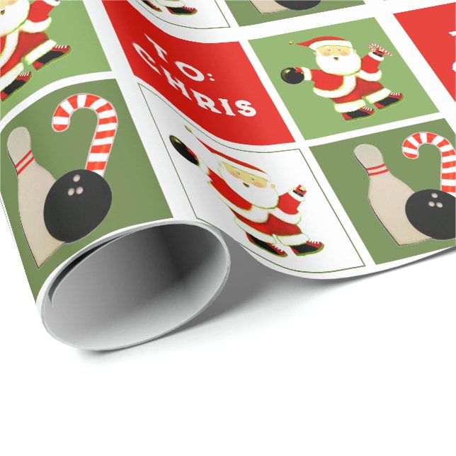 Bowling Christmas Gift Wrapping Paper (Roll Corner)