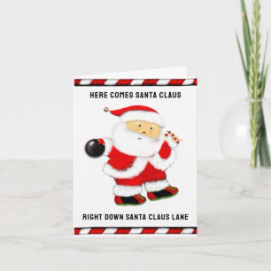 Bowling Christmas Holiday Card