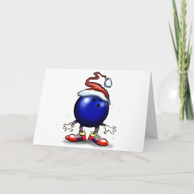 Bowling Christmas Holiday Card (Front)