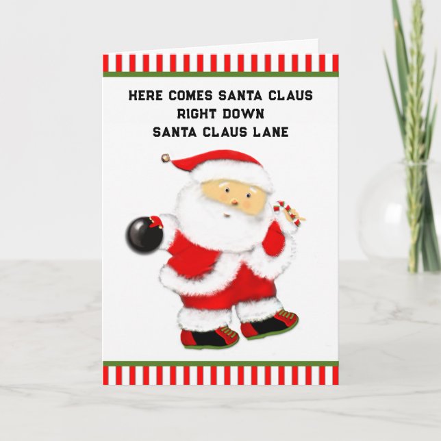 Bowling Christmas Holiday Card (Front)