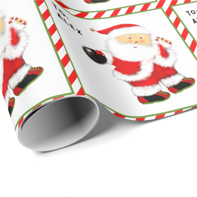 Bowling Christmas Holiday Gift Wrapping Paper (Roll Corner)