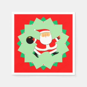 Bowling Christmas Holiday Party Napkin