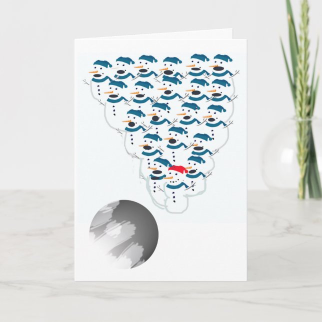 Bowling Christmas Humour Greeting Holiday Card (Front)