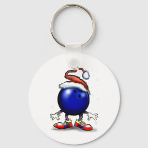 Bowling Christmas Key Ring