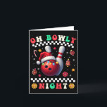 Bowling Christmas Oh Bowly Night Santa Hat Christm Card<br><div class="desc">Bowling Christmas Oh Bowly Night Santa Hat Christmas Lights</div>