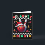 Bowling Christmas Oh Bowly Night Santa Hat Christm Card<br><div class="desc">Bowling Christmas Oh Bowly Night Santa Hat Christmas Lights</div>