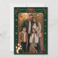 Bowling Christmas Photo Card