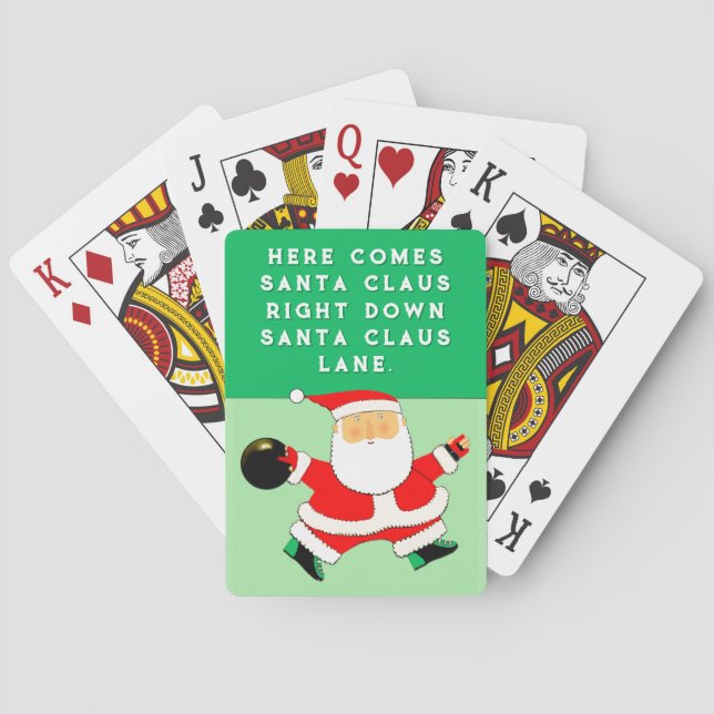 Bowling Christmas Playing Cards (Back)