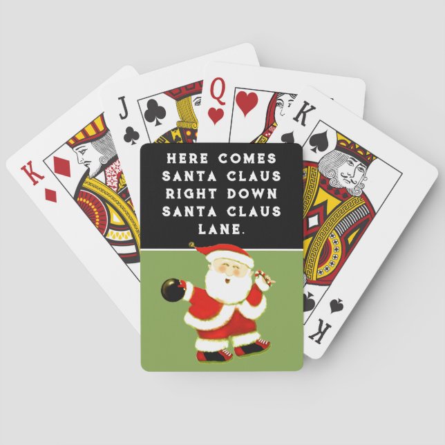 Bowling Christmas Playing Cards (Back)
