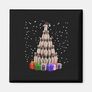 Bowling Christmas Tree Funny Xmas Matching Family  Magnet