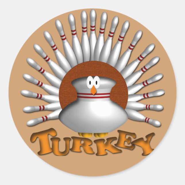 Bowling Classic Round Sticker (Front)