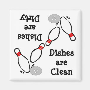 Bowling Clean Dirty Dishwasher Magnet