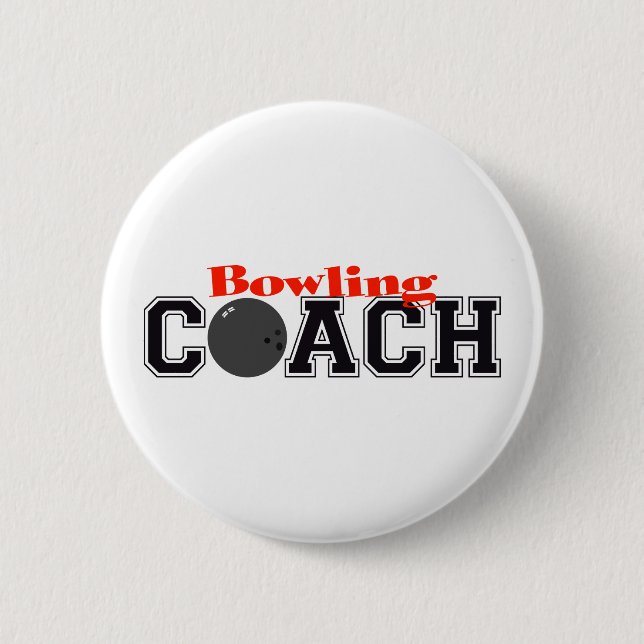 Bowling Coach 6 Cm Round Badge (Front)