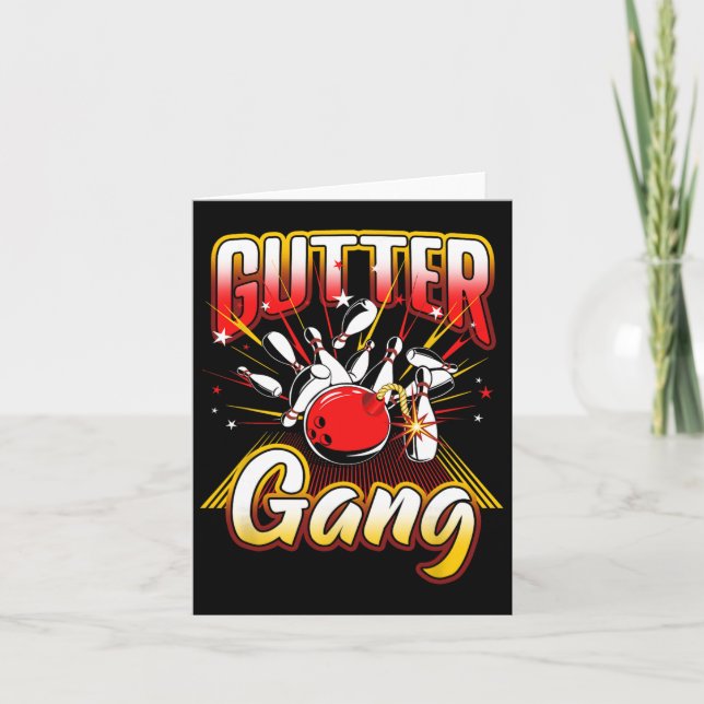 Bowling Cool Gutter Gang Bowlers 10 Pin  Card (Front)