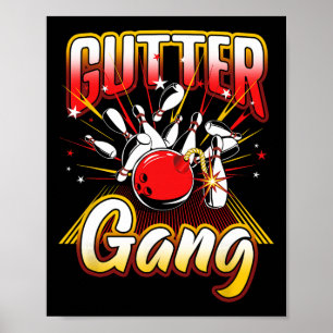 Bowling Cool Gutter Gang Bowlers 10 Pin  Poster