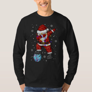 Bowling Dabbing Santa Claus Bowling Player Christm T-Shirt