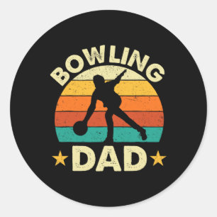 Bowling Dad - Bowling Bowler  Classic Round Sticker