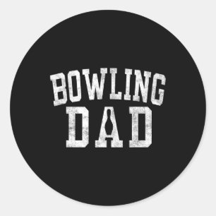 Bowling Dad Clic Bold Font Father's Day Daddy  Classic Round Sticker