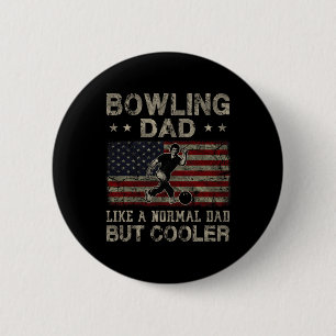 Bowling Dad Like A Normal Dad But Cooler Father's 6 Cm Round Badge
