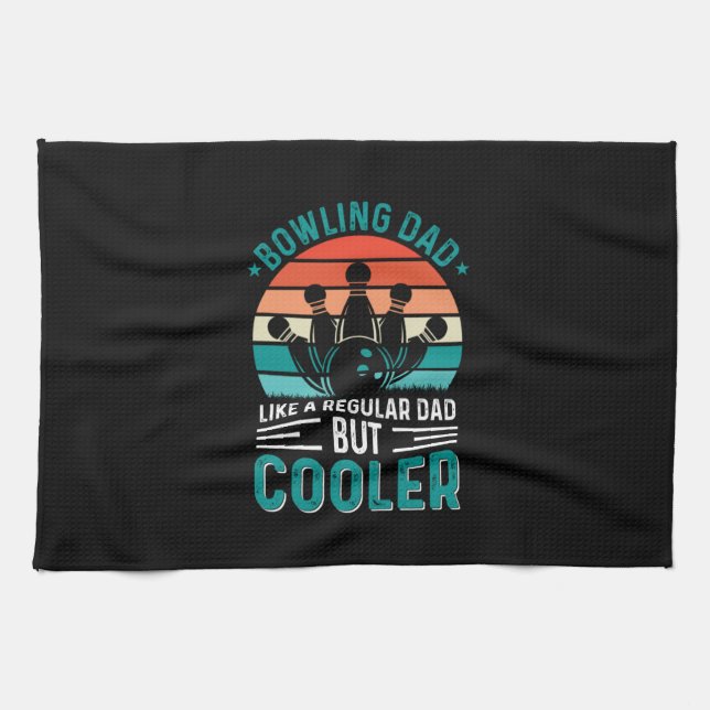 Bowling Dad Tea Towel (Horizontal)